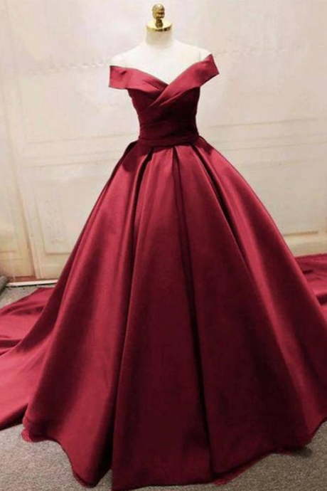 Simple Red Ball Prom Dresses For Women
