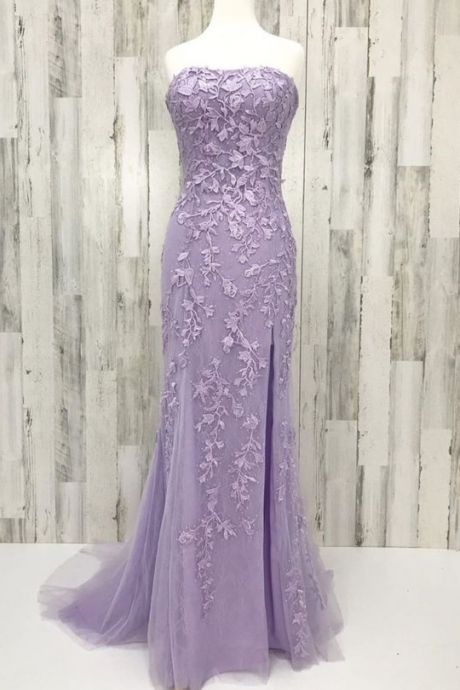 A Line Lavender Prom Dress Long Formal Dresses
