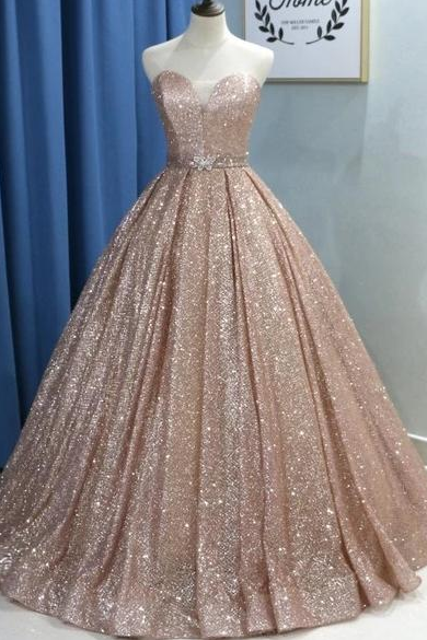 A Line Sweetheart Corset Prom Ball Gowns