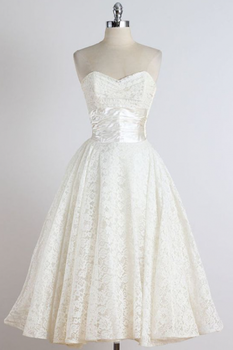 Sweetheart Vintage Ball Gown Beach Wedding Dresses Mini Short Gowns