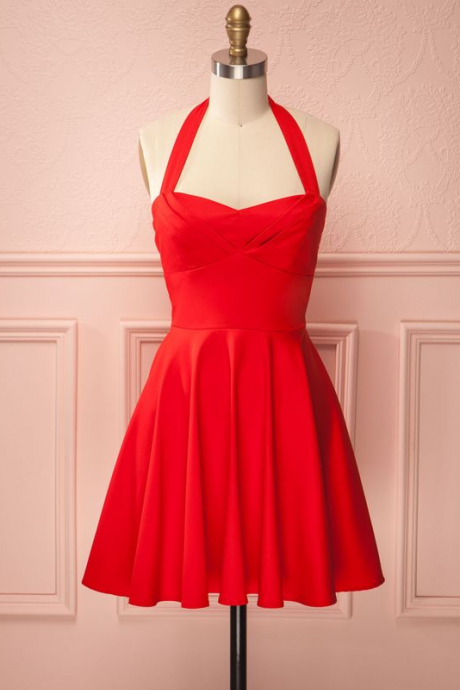 Short Red Homecoming Dress, Short Red Dancing Dress