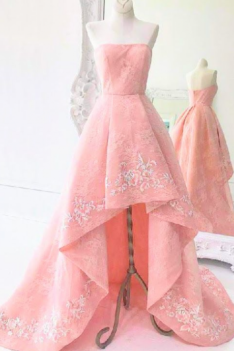 Unique How Low Design Pink Evening Gown