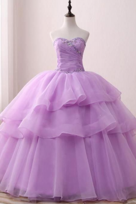 Purple Ball Gown Long Prom Dress