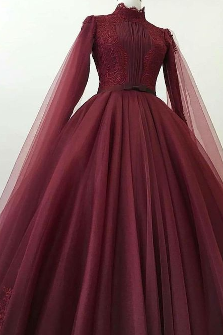 Elegant Wine Red Evening Dress,quinceanera Dresses