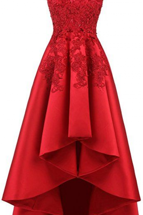 How Low A Line Red Long Party Dress