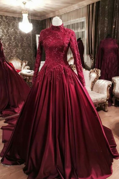 Ball Gown Formal Occasion Dress With Long Sleeves