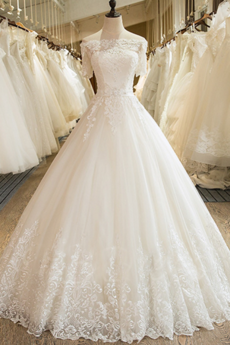 Lace Wedding Dresses With Half Sleeve Bridal Dress