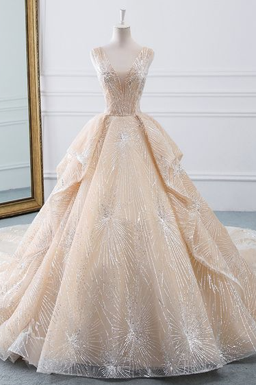 Luxury Ruffle Major Beaded Wedding Dresses Sleeveless Ball Gown Wedding Dresses