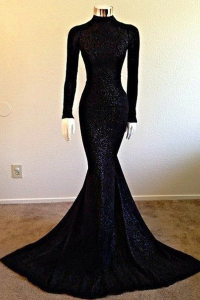 Sequined Black Prom Dress,evening Dres
