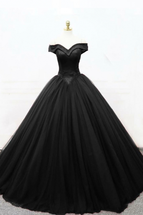 Princess Ball Gown Black Formal Dress