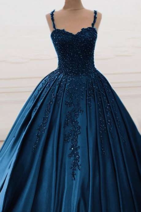 Swetheart Navy Blue Ball Gown Quinceanera Dresses