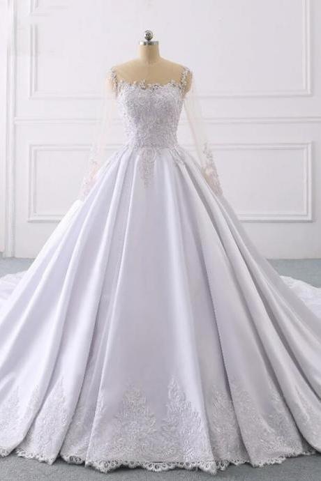 Long Sleeve Ball Gown Bridal Dresses For Women