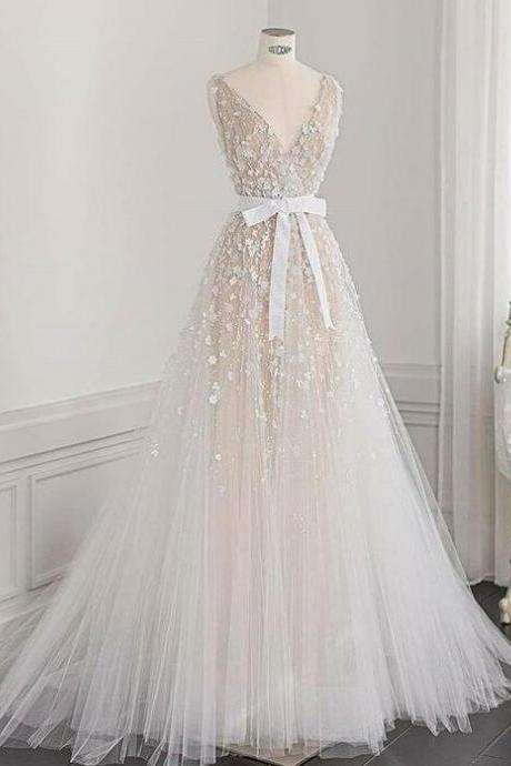 Lace Tulle Long Prom Dress