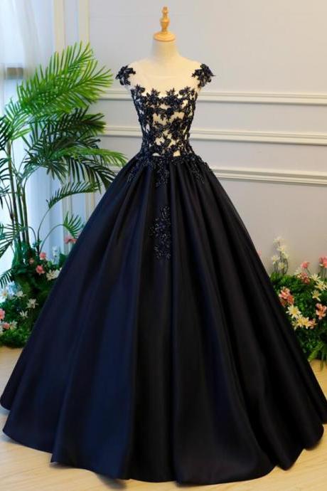 Strapless Tulle Long Ball Gown Black Evening Dress