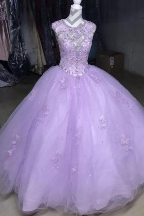 Lilac Ball Gown Quinceanera Dresses,