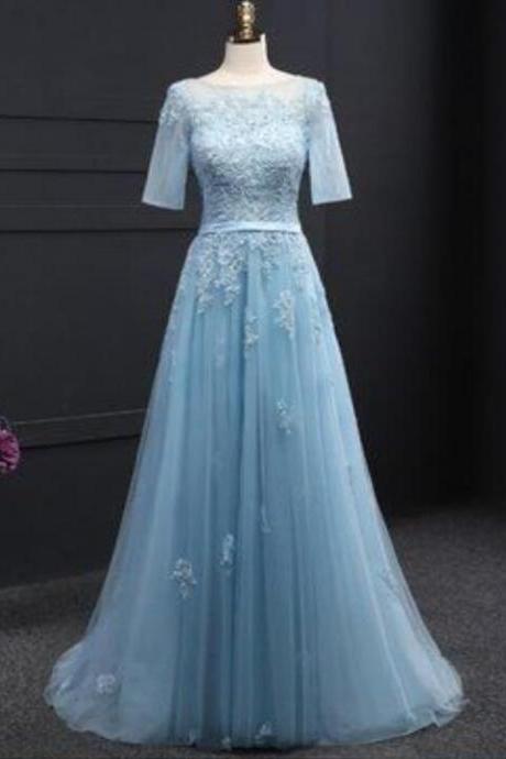 Light Sky Blue Prom Dresses