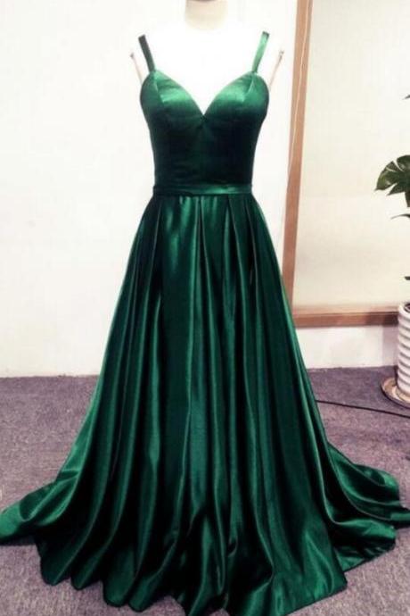 Dark Green Stain Long Sweetheart Party Dress