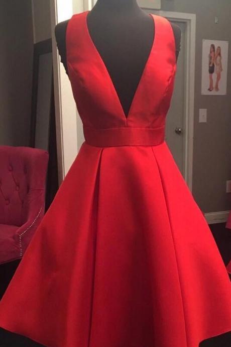 Cute Red Homecoming Dresses Satin,short Prom Dresses