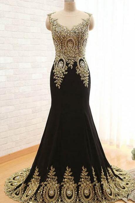 Elegant Mermaid Dress Black Party Gown Prom Dresses