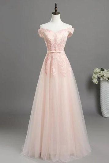 Sweetheart Light Pink Lace Applique Party Dress