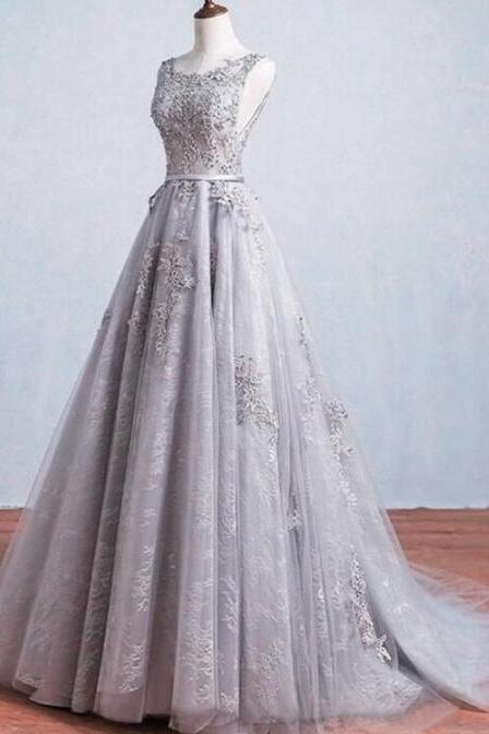 Beautiful Mermaid Grey Prom Dress, Junior Prom Dress