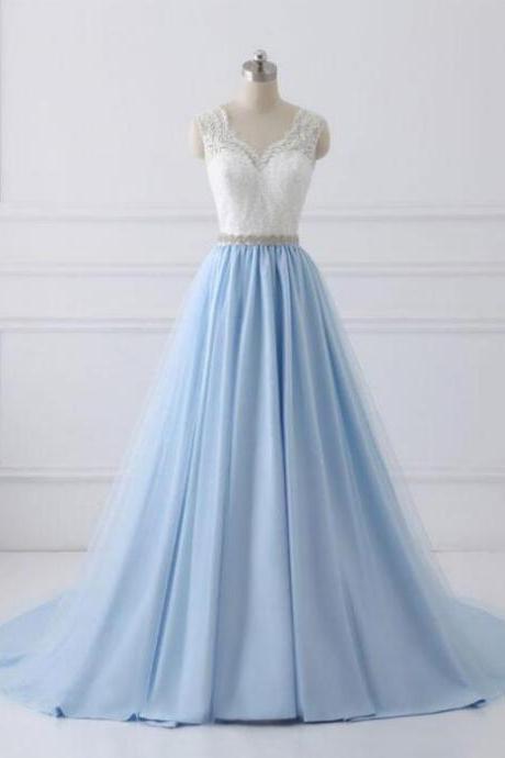 Charming Satin And Lace Elegant Prom Dress