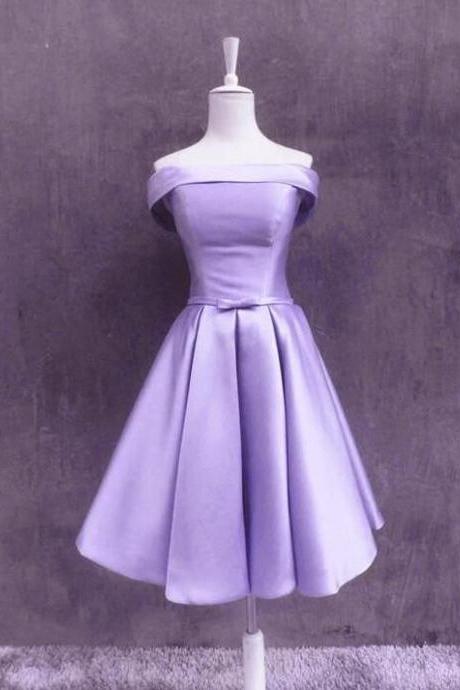 Light Purple Satin Homecoming Dress
