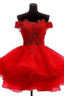 Cute Short Red Hoco Dress