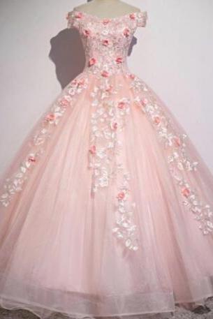 Ball Gown Pink Lace Quinceanera Dress Sweet Sixteen Dress For Girls