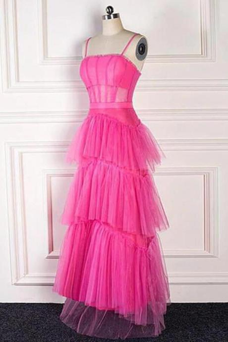 Pink High Low Prom Dresses Formal Graduation Dresses