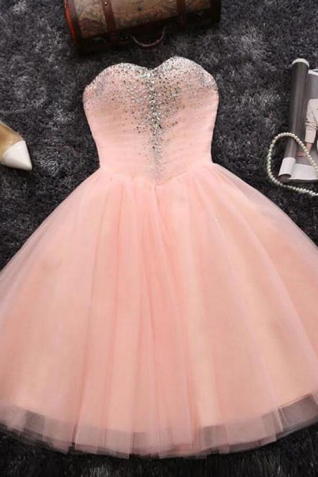 A Line Sweetheart Neck Short Homecoming Dresses