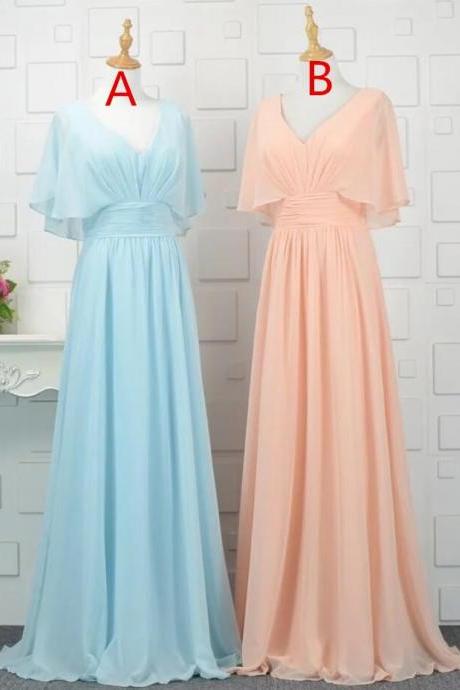 Floor Length Modest Bridesmaid Dresses With Sleeves