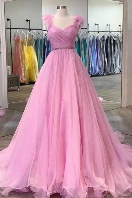 A Line Sweetheart Pink Long Prom/Evening Dress 