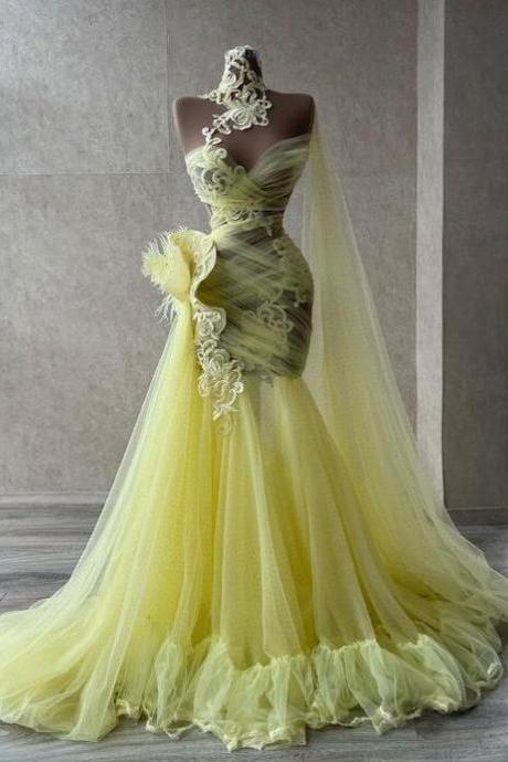 Yellow Draped Sleeve Maxi Dress – Little Mistress