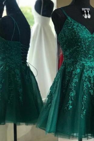 Sexy Emerald Green Backless Short Homecoming Dress