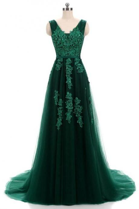 Mermaid Green Formal Prom Evening Dress With Open Back