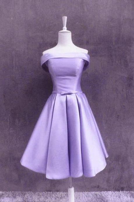 Off Shoulder Lavender Homecoming Dress