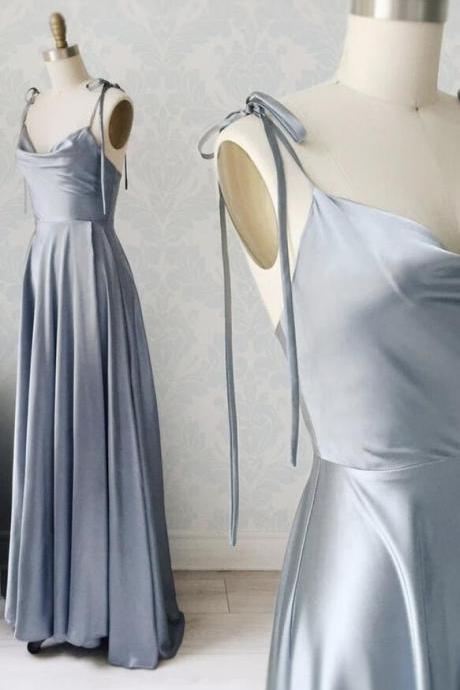 A Line Grey Prom Dress Evening Dress