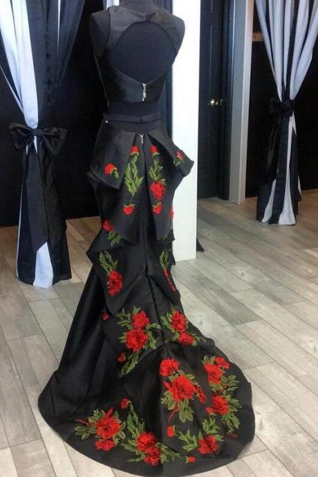 Prom Dress,modest Prom Dress,black Evening Dress