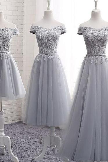 Elegant Bridesmaid Dresses For Weddings, Gray Bridesmaid Dress