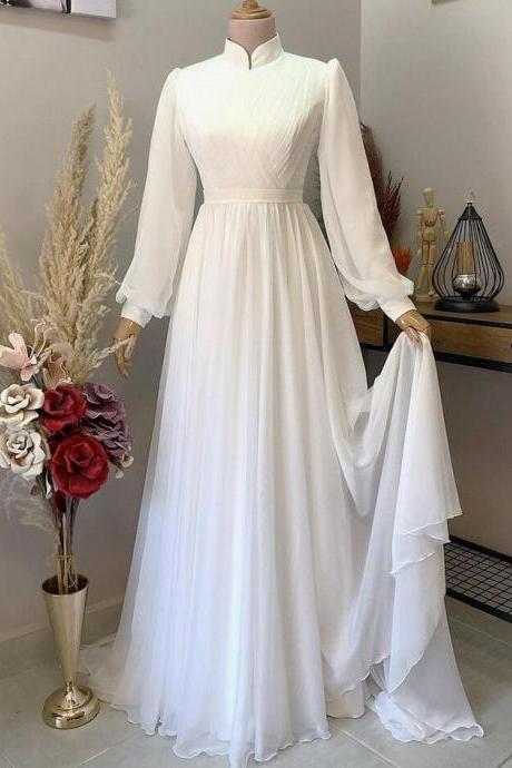 Simple Ivory Party Dress Elegant Long Evening Dress