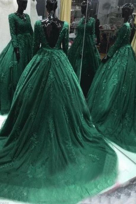 Mermaid Lace Aplique Green Elegant Prom Dresses