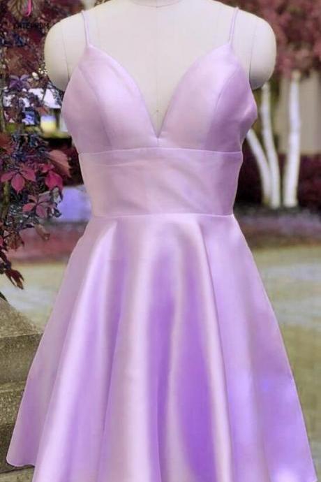 Light Purple Short Homecoming Dresses