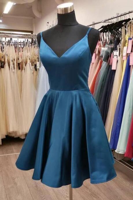 Simple Straps Knee Length Homecoming Dress