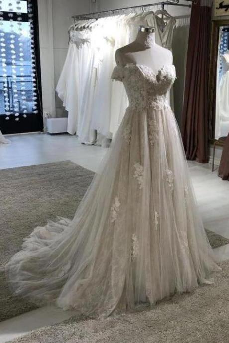 Off Shoulder Mermaid Ivory Lace Wedding Dresses