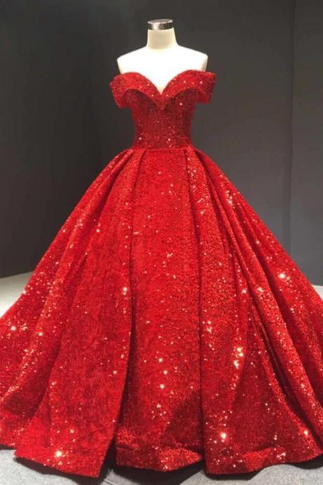 Elegant Long Sequin Quinceanera Dresses Sweet 16 Prom Dress