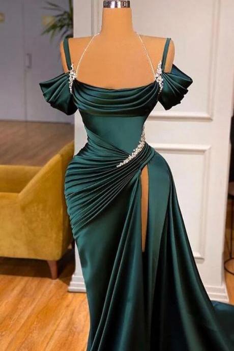 Elegant Off-the-shoulder Mermaid Prom Dress With Split