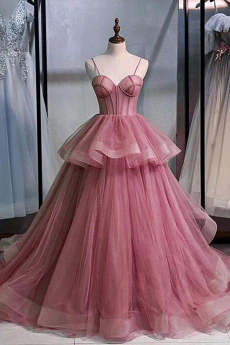 Sexy Pink Long Evening Dress Prom Dress