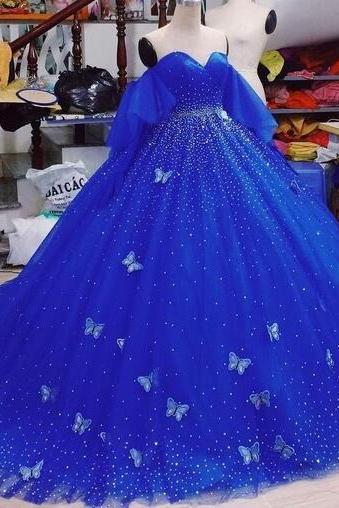 Mermaid Royal Blue/red Quinceañera Dress