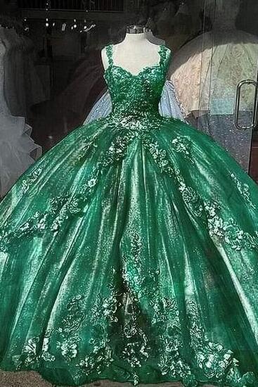 Sexy Green Ball Gown Prom Dresses Long Evening Dresses